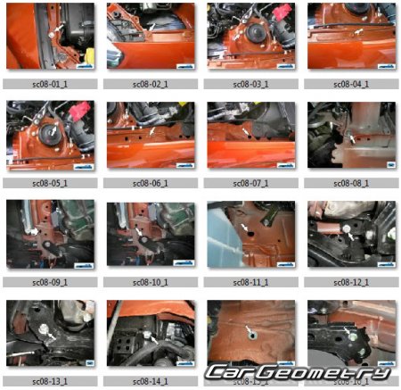 Кузовные размеры Scion FR-S 2013-2015 Collision Repair Manual