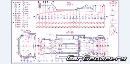Контрольные размеры кузова Mitsubishi Lancer X Sportback (CX#) 2008-2013
