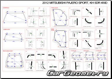 Геометрические размеры Mitsubishi Pajero Sport (KG#,KH#) 2008–2016
