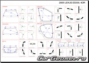 Кузовные размеры Lexus ES 300, 330 (XV31), Toyota Windom (МCV31) 2004–2006