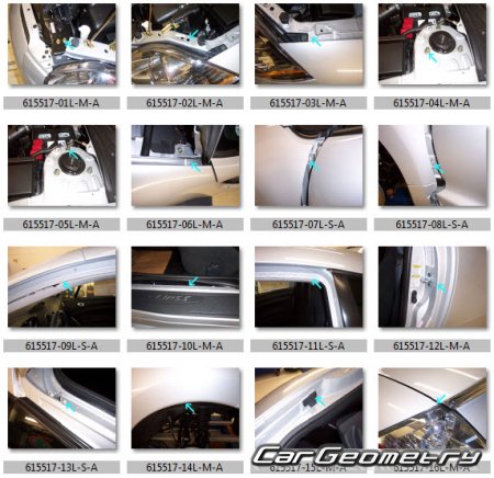 Контрольные размеры кузова Mitsubishi Eclipse GT 2006-2012 Body Repair Manual