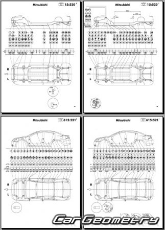 Кузовные размеры Mitsubishi Galant IX 2004-2012 (включая рестайлинг)