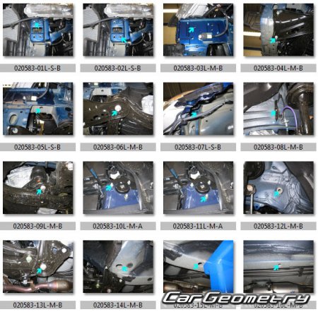 Контрольные размеры кузова Lexus ES240, ES350 2009-2012 (ACV40, MCV40,GSV40)