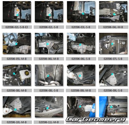 Размеры кузова Lexus LS600HL, LS600H 2007-2011 (UVF45, UVF46) Collision Repair Manual