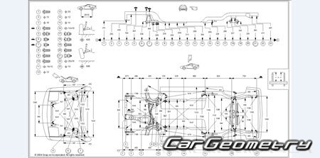 Кузовные размеры Ford Probe II 1992-1997 Body dimensions