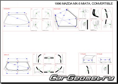Кузовные размеры Mazda MX-5 Miata 1990–1997