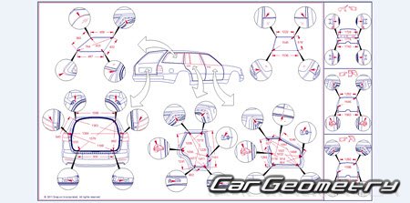 Кузовные размеры Mazda CX-9 2007-2015 Bodyshop Manual