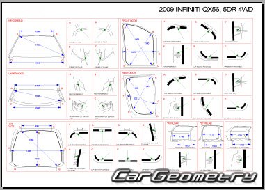 Кузовные размеры Infiniti QX56 2004–2010 кузов (JA60)