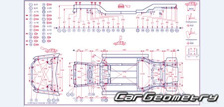 Кузовные размеры Subaru Forester (SH) 2008-2012 Body Repair Manual
