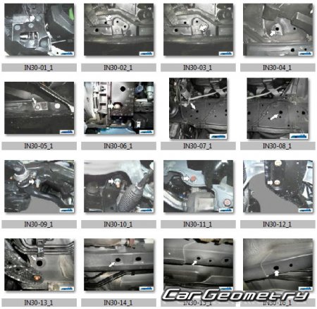 Размеры кузова Infiniti Q70 (Y51) 2014-2017 Body Repair Manual
