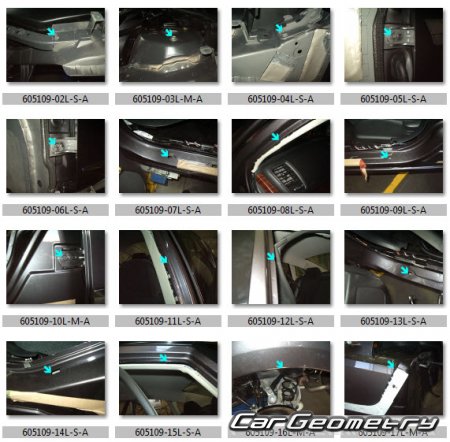 Кузовные размеры Nissan Teana (J32) 2008–2012 Body Repair Manual