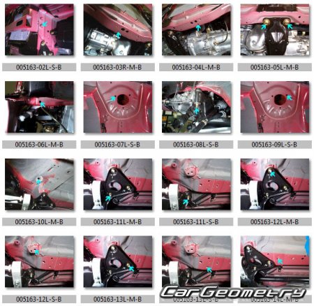 Размеры кузова Nissan X-Trail (T30) 2001–2007 Body Repair Manual