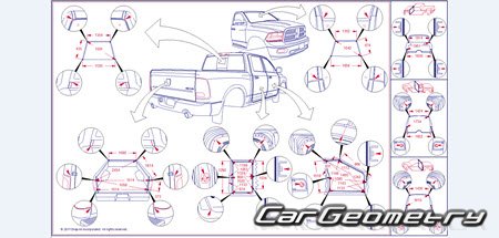 Dodge Ram 1500 Pickup 2009-2017 (Crew Cab 4WD) Body dimensions