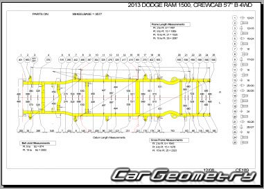 Dodge Ram 1500 Pickup 2009-2017 (Crew Cab 4WD) Body dimensions