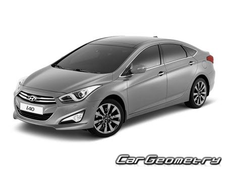 Кузовные размеры Hyundai i40 (VF) Sedan 2012-2017, Размеры кузова Хендай и40 Седан
