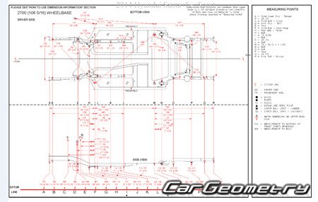 Геометрические размеры кузова Hyundai Santa FE (DM) с 2013 Body Repair Manual