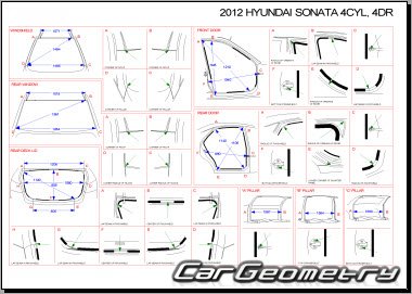 Кузовные размеры Hyundai Sonata (YF) с 2011