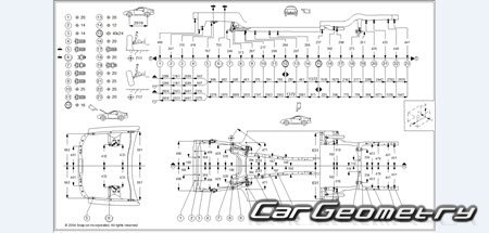 Контрольные размеры кузова Honda Integra (Acura Integra) 1994-2001 (Sedan, Coupe) Body Repair Manual
