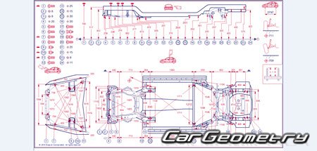 Кузовные размеры Honda Accord Crosstour (TF) 2010-2016 Body Repair Manual