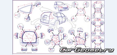 Кузовные размеры Honda CR-V 2012-2018 Body Repair Manual