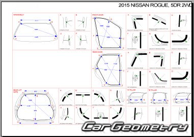 Размеры кузова Nissan Rogue 2014-2020