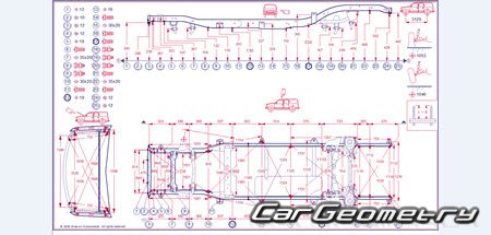 Контрольные размеры кузова Nissan Armada (TA60) 2004–2016 Body Repair Manual