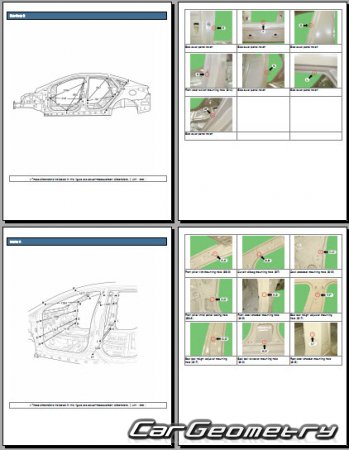 Кузовные размеры Hyundai i40 (VF) Sedan 2012-2017 Body Repair Manual