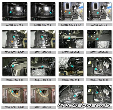 Контрольные размеры кузова Hyundai Elantra Coupe (JK) 2013-2015