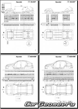 Кузовные размеры Hyundai Accent (LC) с 2000-2005 (Sedan, Hatchback)