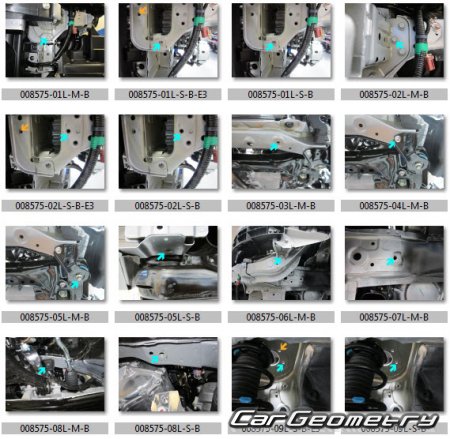 Геометрические размеры Honda Accord (CR/CT) 2013-2017 Body Repair Manual