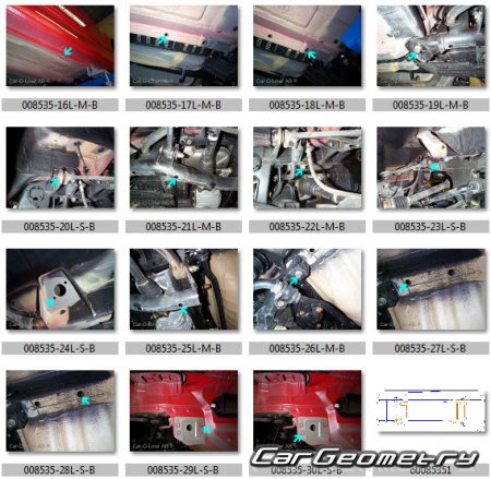 Размеры кузова Honda S2000 2000-2009 Body Repair Manual