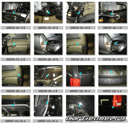 Кузовные размеры Honda Pilot 2009-2015 Body Repair Manual