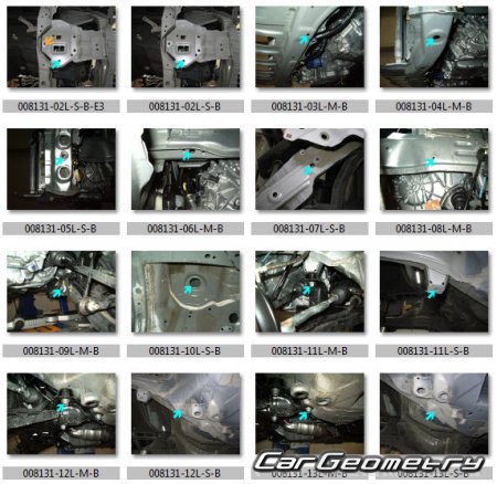 Контрольные размеры кузова Honda Fit (Honda Jazz) 2009-2013 Body Repair Manual