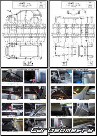Геометрические размеры Honda CR-V 2002-2006 Body Repair Manual