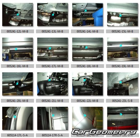 Контрольные размеры кузова Nissan Cube (Z12) 2008–2015 Body Repair Manual