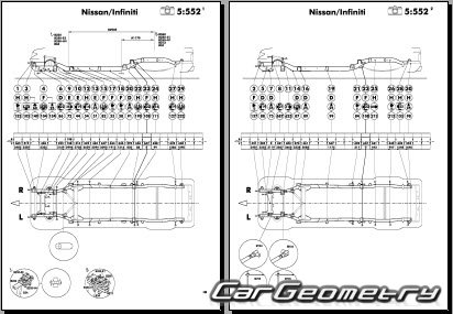 Геометрические размеры Nissan Navara D40 (Euro) и Nissan Frontier D40 (USA) 2005-2015
