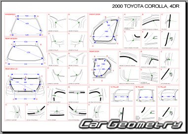 Toyota Corolla (ZZE110) 1998-2002 USA Collision Repair Manual