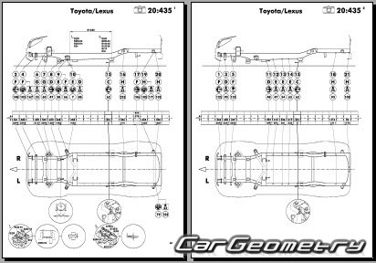 Контрольные размеры кузова Toyota Land Cruiser PRADO 2009-2016 Collision Repair Manual
