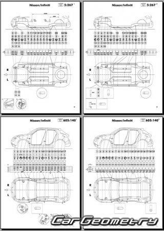 Размеры кузова Nissan Juke (YF15) 2010-2017 Body Repair Manual