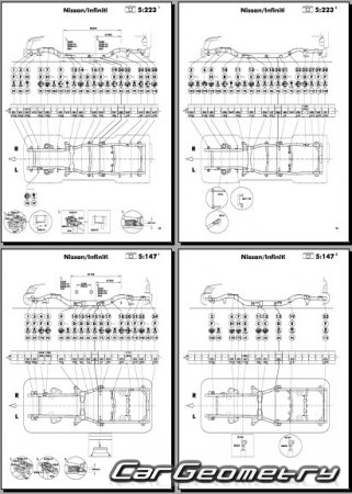 Размеры кузова Nissan Patrol (Y61) 1997-2010 Body Repair Manual