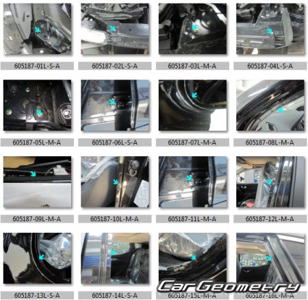 Кузовные размеры Nissan Qashqai (J11) 2014-2020 Body Repair Manual