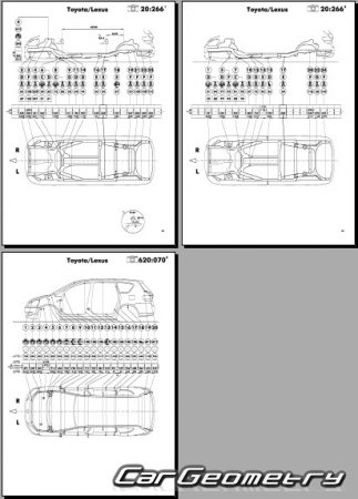 Размеры кузова Toyota Avensis Verso (Ipsum) 2001-2009 ACM20,21 CLM20