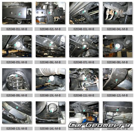 Размеры кузова Toyota Hilux 2005–2011 (Single, Double, Extra Cab) Collision shop manual