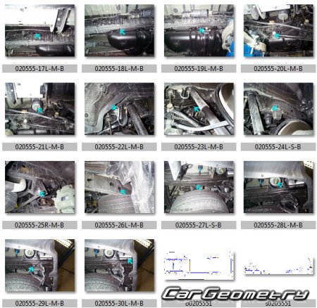 Геометрические размеры кузова Toyota Land Cruiser Prado 2003–2009 Collision Repair Manual