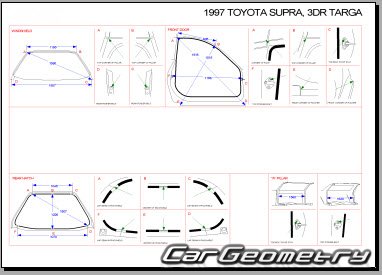 Размеры кузова Toyota Supra (JZA80) 1993–2002