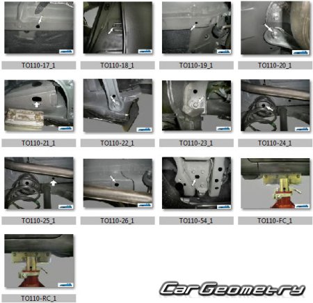 Размеры кузова Toyota YARIS с 2011 модели KSP130, NSP130, NLP130, NCP130, NCP131