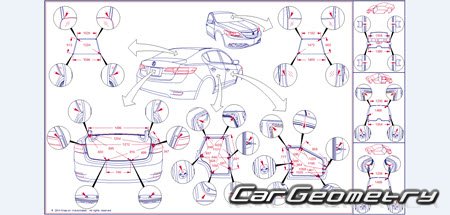 Геометрические размеры Acura ILX Hybrid 2013 Body Repair Manual