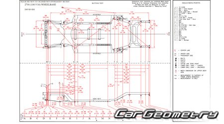 Кузовные размеры Тойота Приус 2016-2018 Collision Repair Manual