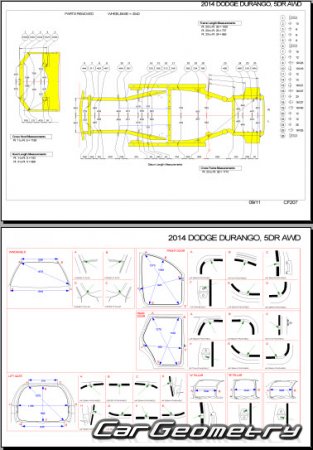 Размеры кузова Додж Дюранго 2011-2020 Body dimensions
