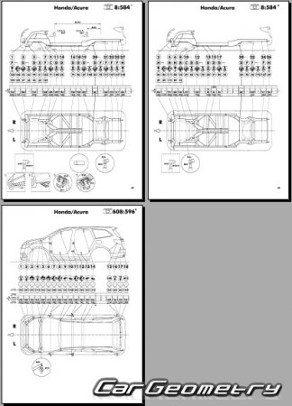 Геометрия кузова Хонда Пилот 2016-2022